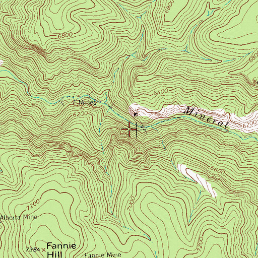 Topographic Map of Valentine Lode, NM