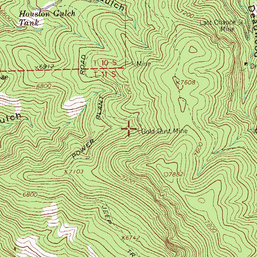 Topographic Map of Gold Dust Group, NM