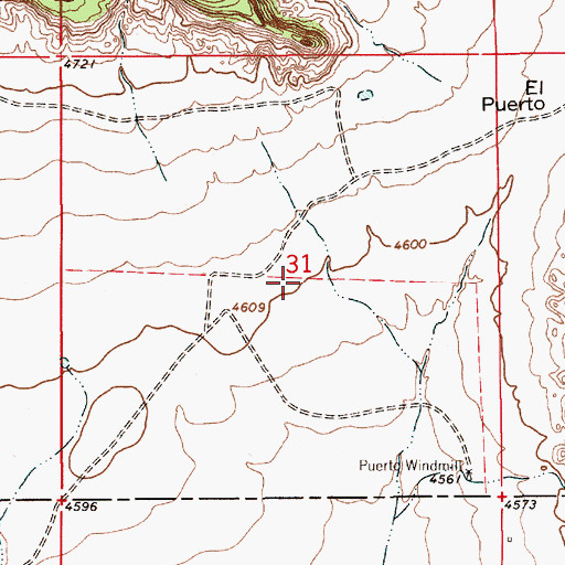 Topographic Map of Bookout Ranch Section 31, NM