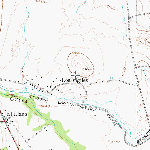 Topographic Map of Los Vigiles, NM