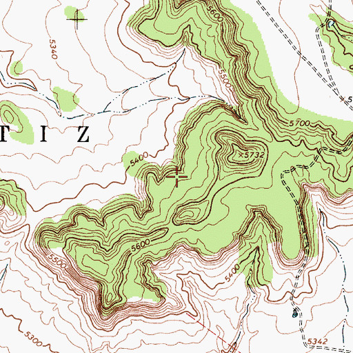 Topographic Map of Pecos Coal Mine, NM