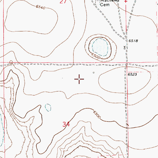Topographic Map of Southwest 1 Conchas, NM