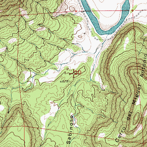Topographic Map of Verde Mine, NM