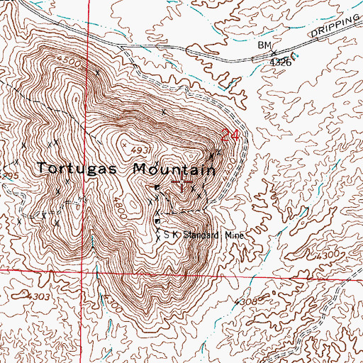 Topographic Map of Jones, NM