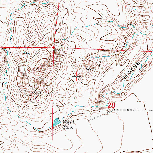 Topographic Map of Ward Number One, NM