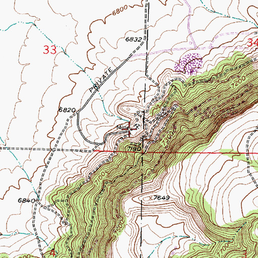 Topographic Map of Homestake F-33 Mine, NM