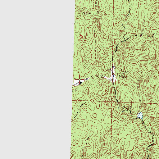 Topographic Map of Twenty-One Mine, NM