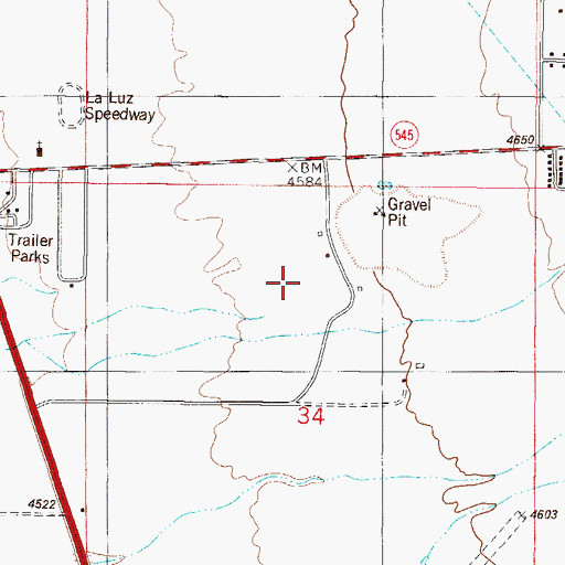 Topographic Map of Ortega Pit, NM