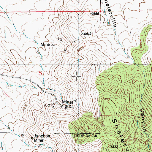 Topographic Map of Columbia Mine, NM