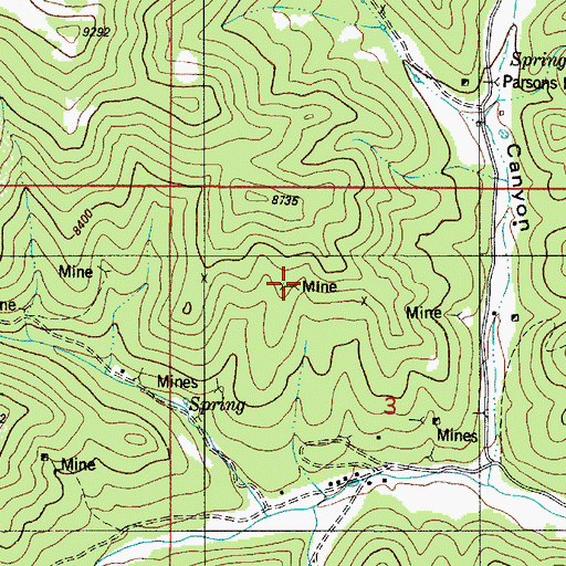 Topographic Map of Old Abe Mine, NM