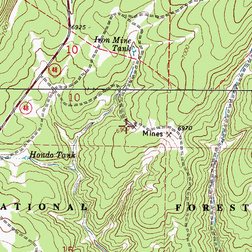 Topographic Map of Smokey Mine, NM
