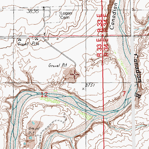 Topographic Map of Adams Pit, NM