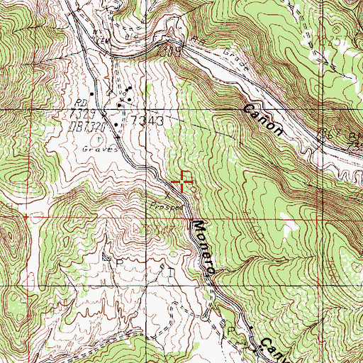 Topographic Map of McBroom Mine, NM