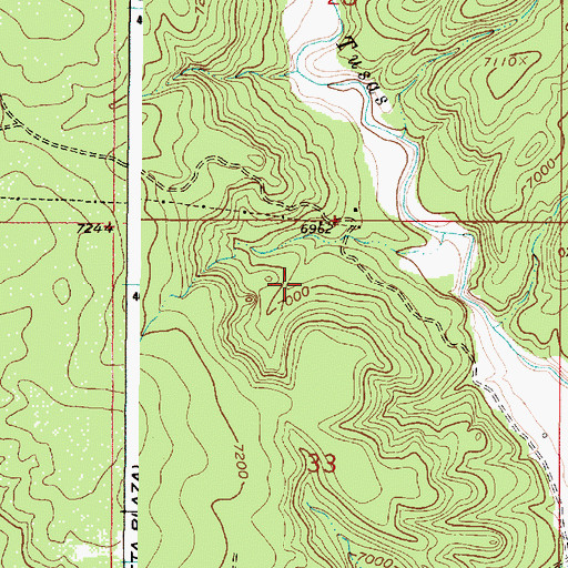 Topographic Map of Riverside One Through Four, NM