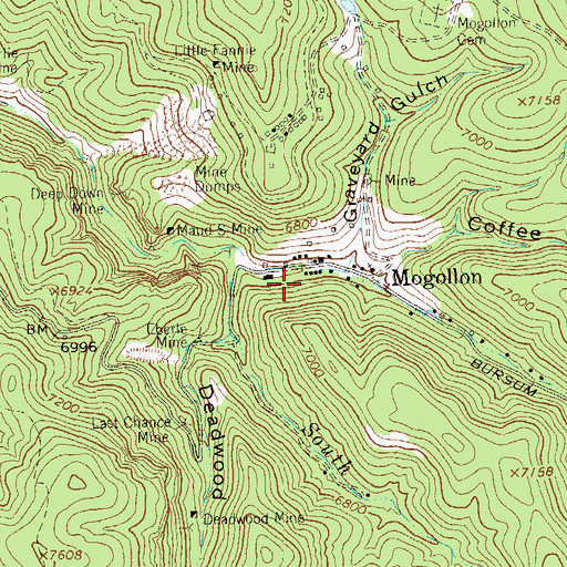 Topographic Map of Emperial Lode, NM