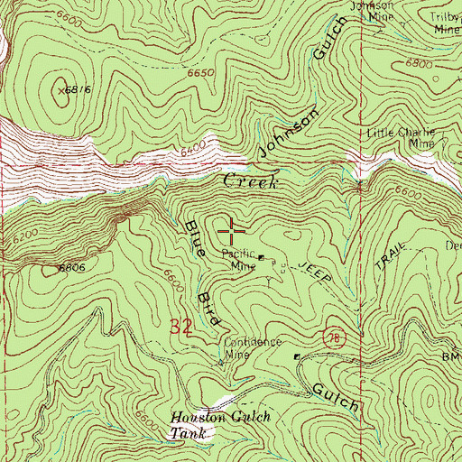 Topographic Map of South Alpine Mine, NM