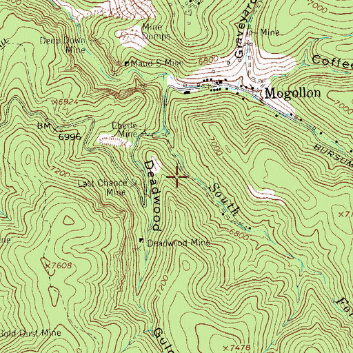Topographic Map of Braton Lode, NM