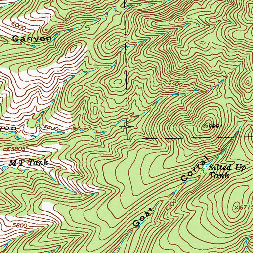 Topographic Map of Red Colt Canyon Prospects, NM