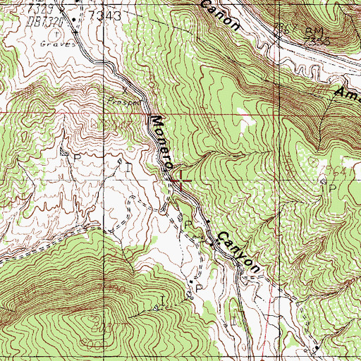 Topographic Map of Caranta Mine, NM