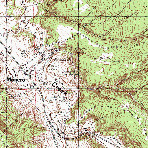 Topographic Map of Caranta Mines, NM