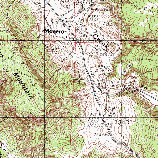 Topographic Map of San Luis Mine, NM