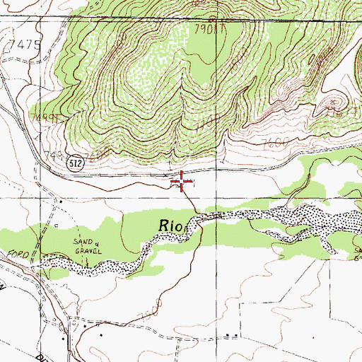 Topographic Map of Eturriaga Rock Quarry, NM