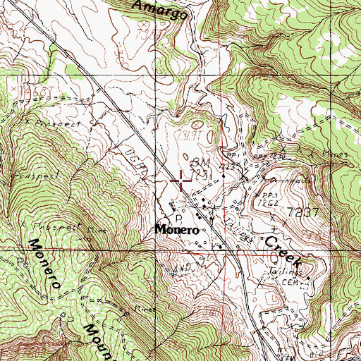 Topographic Map of Barney Quaranto Mine, NM