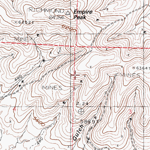 Topographic Map of Bonanza, NM