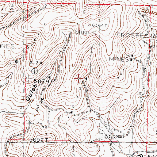 Topographic Map of Stowaway Mine, NM