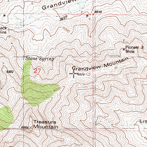 Topographic Map of Grandview, NM