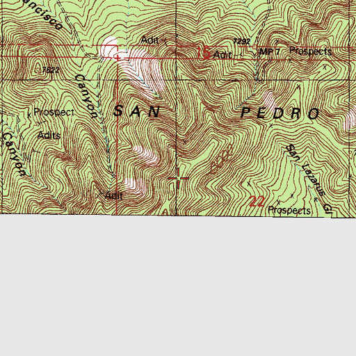 Topographic Map of Sunnyside, NM