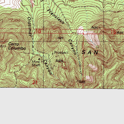 Topographic Map of Old Timer, NM