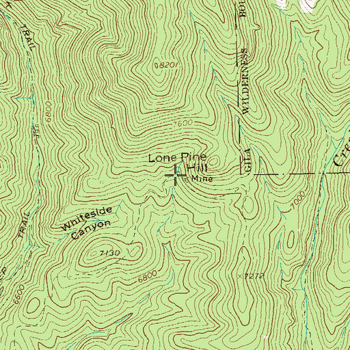 Topographic Map of Lone Pine Mine, NM