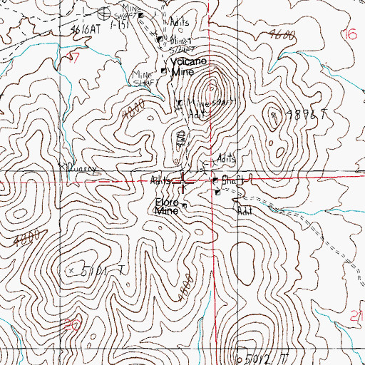Topographic Map of Eloro Mine, NM