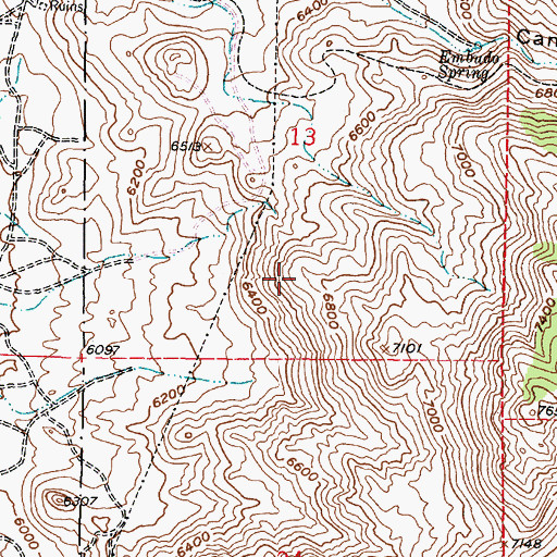 Topographic Map of Alpha Mine, NM