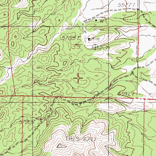 Topographic Map of Jeter Prospect, NM