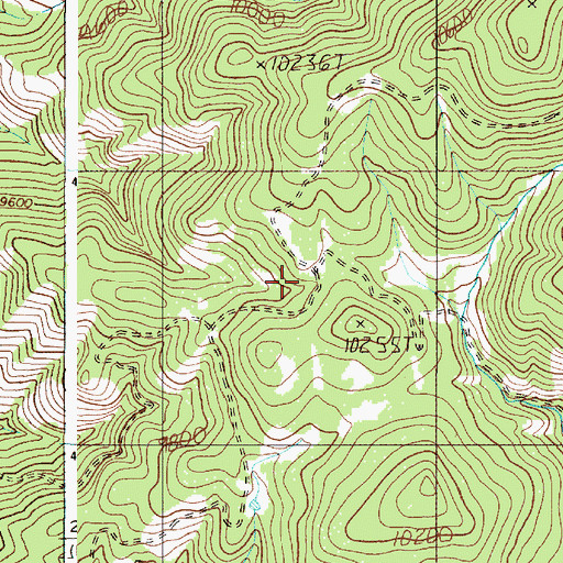 Topographic Map of Hidden Treasure Mine, NM