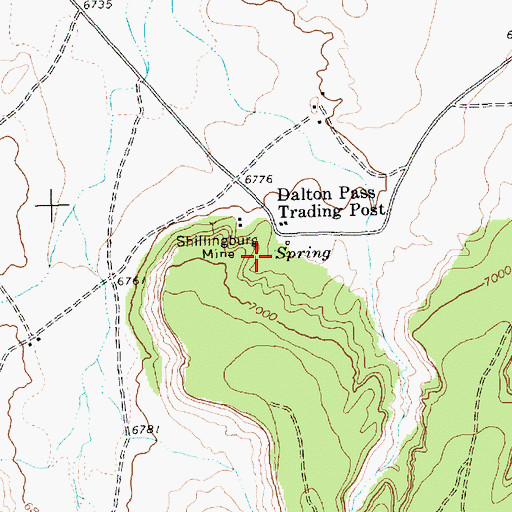 Topographic Map of Dalton Pass Spring, NM