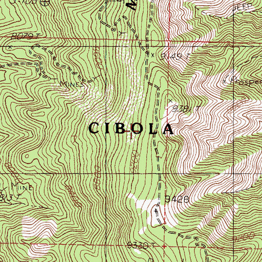 Topographic Map of Woodland, NM