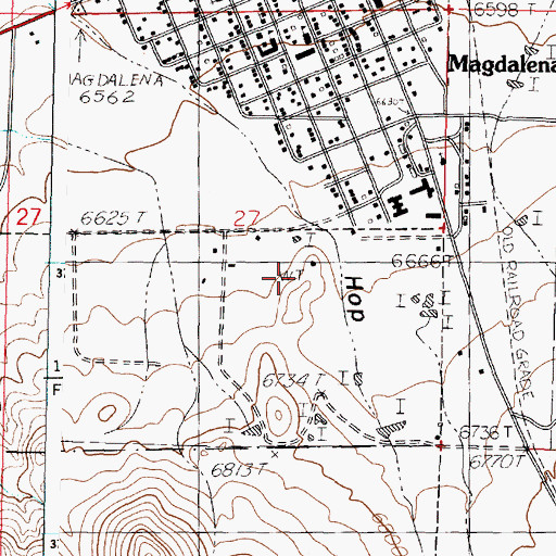 Topographic Map of Cavalier, NM