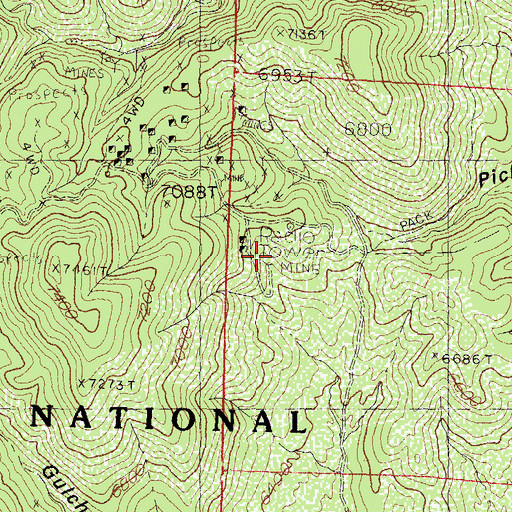 Topographic Map of Cruise Shaft, NM