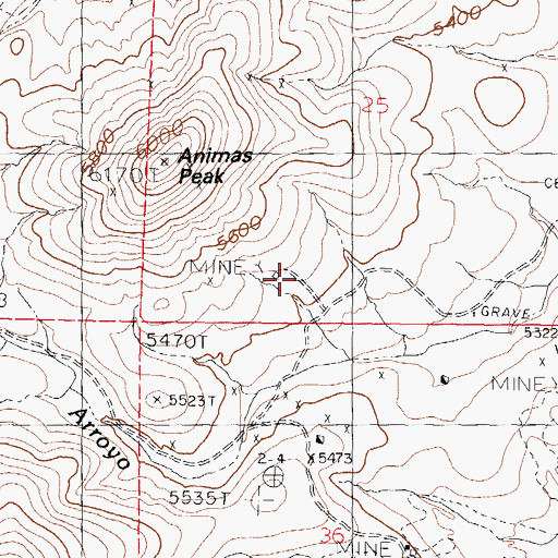 Topographic Map of Fullerton, NM