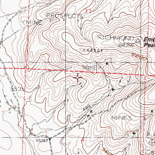 Topographic Map of Garfield-Butler, NM