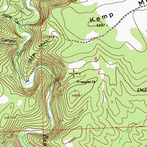 Topographic Map of Beaver Creek, NM