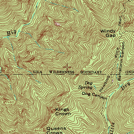 Topographic Map of Pilgrim Camp Prospects, NM