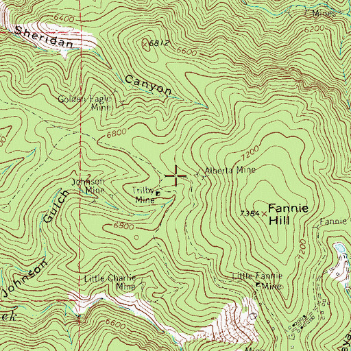 Topographic Map of Alberta Mine, NM