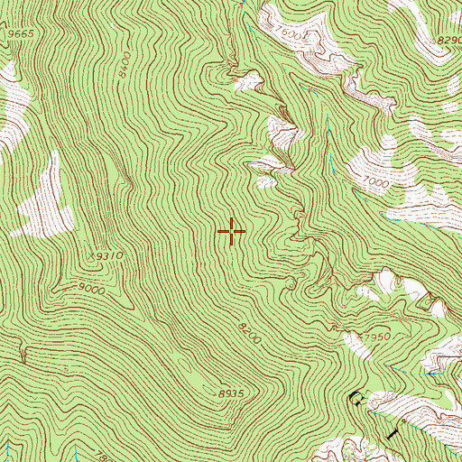 Topographic Map of Alexander Mine, NM