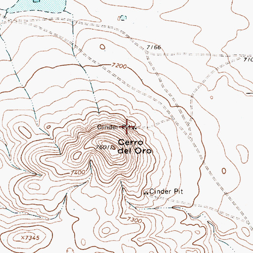 Topographic Map of Cerro Del Oro, NM