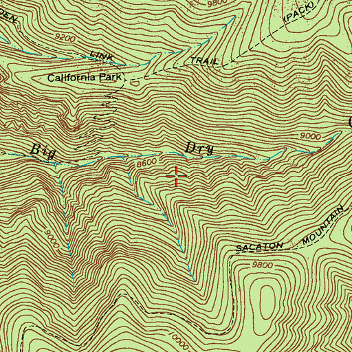 Topographic Map of Upper Big Dry Creek Prospects, NM