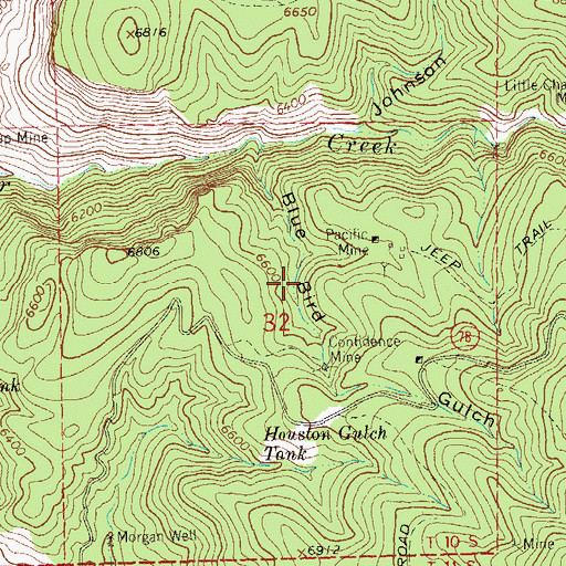 Topographic Map of Blue Bird Lode, NM